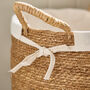 Cotton Lined Woven Seagrass Storage Basket, thumbnail 3 of 5