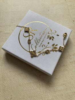 18 K Gold Plated Flower Motif Bracelet, 6 of 7