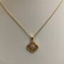 18 K Gold Plated White Gold Clover Charm Necklace, thumbnail 6 of 7