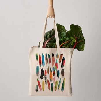 Feathers Canvas Tote Bag, 3 of 4
