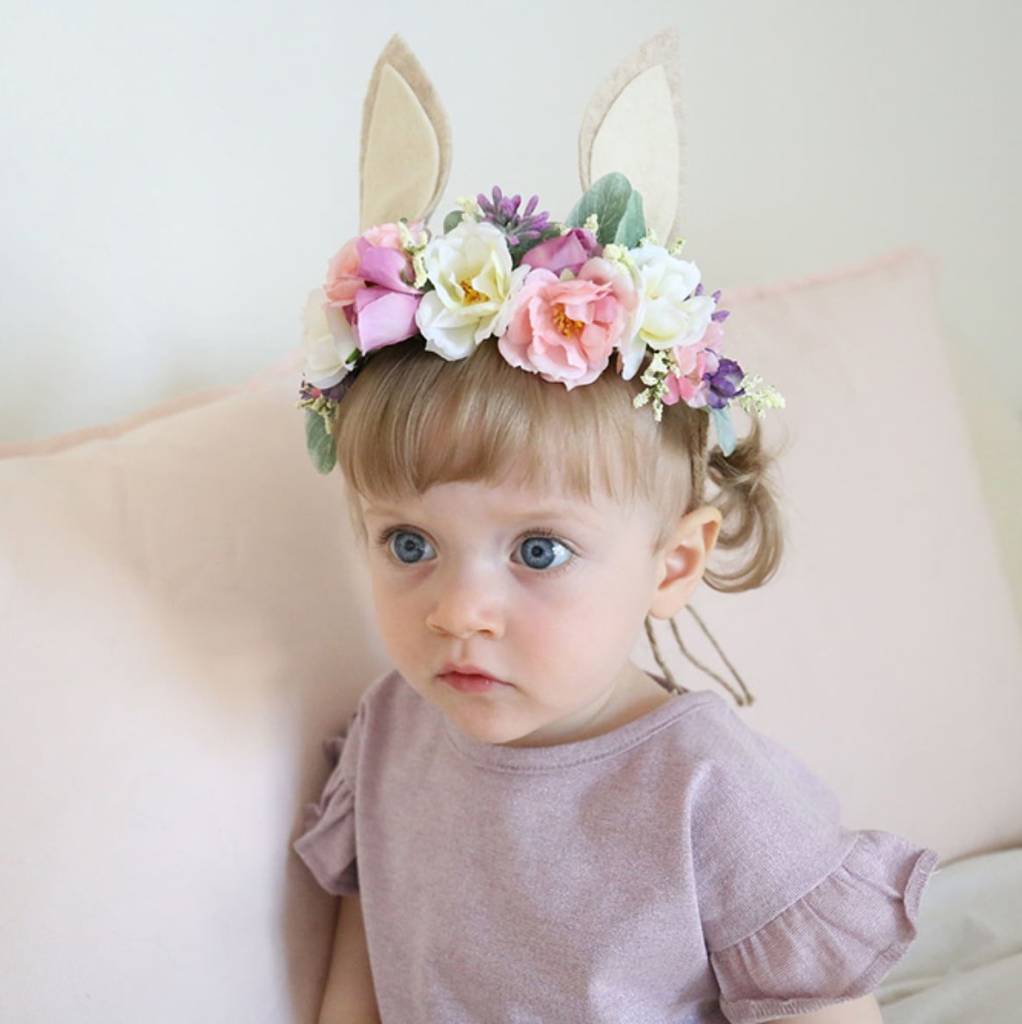 Easter Floral Headdress With Bunny Ears By Little Ella James ...