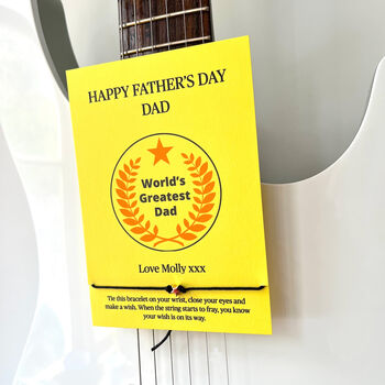 World's Greatest Dad Fathers Day Card With Bracelet, 2 of 5