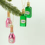 G Decor Set Of Four Glass Gin And Prosecco Decorations, thumbnail 1 of 4