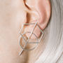 Hexagonal Silver Wire Stud Earrings, thumbnail 1 of 3