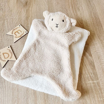 Personalised Soft Teddy Bear And Sheep Comforter For Newborn, 10 of 12