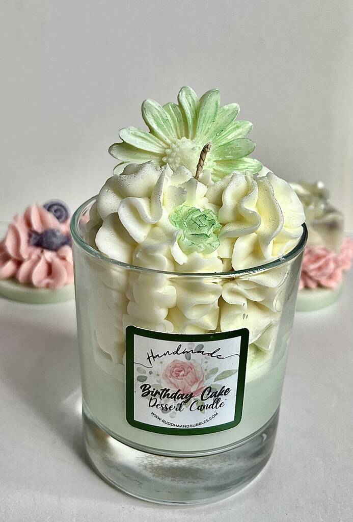 Dessert Candle Birthday Cake Parfum And Flower Wax Melt, 1 of 4