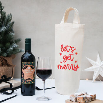Christmas Bottle Gift Bag 'Let's Get Merry', 2 of 6