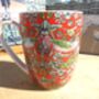 Set Of Six Aspen Mugs In Red Strawberry Thief, thumbnail 12 of 12