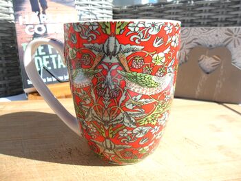 Set Of Six Aspen Mugs In Red Strawberry Thief, 12 of 12