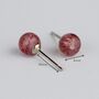 Sterling Silver Red Speckle Crystal Ball Stud Earrings, thumbnail 5 of 6