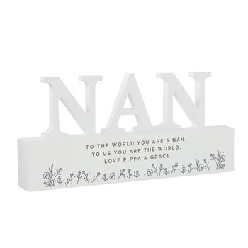 Personalised Floral Wooden Nan Ornament, 4 of 5