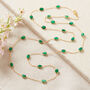 Emerald Pebble Gold Plated Silver Long Chain Necklace, thumbnail 2 of 11