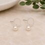 Sterling Silver Freshwater Pearl Circle Stud Earrings, thumbnail 1 of 8