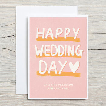 Happy Wedding Card Personalised Card, 3 of 4