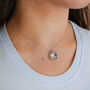 Sterling Silver Personalised Circle And Birthstone Necklace, thumbnail 2 of 5