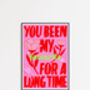 Favourite Lyric Art Print – Neon And Pink, Handwritten Typography With Flowers, thumbnail 4 of 6