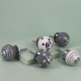 G Decor Dark Grey White Handmade Ceramic Door Knobs, thumbnail 1 of 6