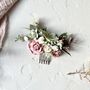 Dusty Pink And Sage Green Floral Hair Comb, thumbnail 2 of 7