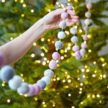 Handmade Multicoloured Felt Ball Garland, 2 of 12