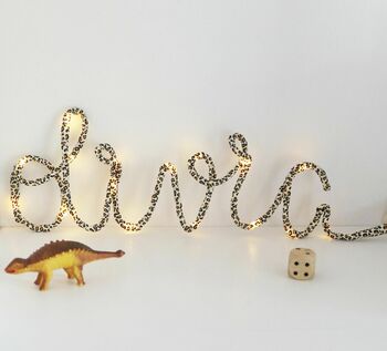Name In Leopard Print Fairy Lights, 5 of 5