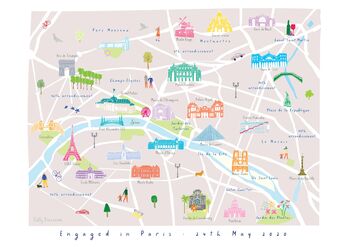 Personalised Map Of Paris Illustrated Art Print, 4 of 4