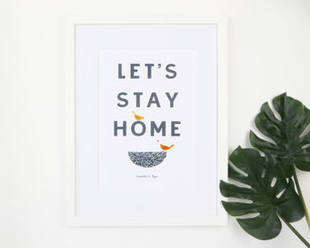 Let's Stay Home Anniversary Love Hygge Print, 7 of 9