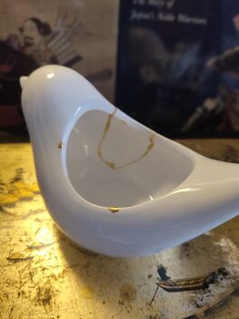 White Porcelain Bird Ornament, 2 of 3