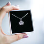 Princess Crown Necklace Sterling Silver, Gift For Her, thumbnail 3 of 6