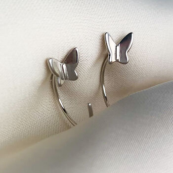 Sterling Silver Butterfly Ear Jacket Earrings, 2 of 6