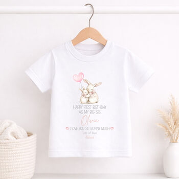 Personalised Bunny Birthday Baby Grow, 4 of 8