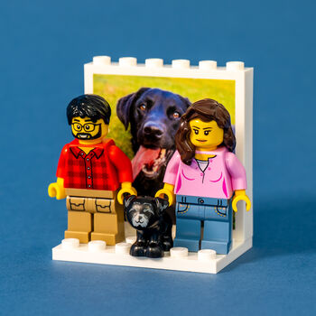 Personalised Pet And Owner Lego® Brick Minifig Display: Custom Photo Keepsake Gift, 3 of 12