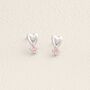 Birthday Birthstone Sterling Silver Heart Stud Earrings, thumbnail 6 of 9