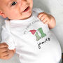 Personalised First Christmas Welly Boot Baby Grow, thumbnail 1 of 2