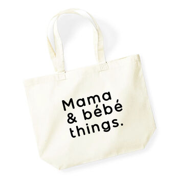 Mama And Baby Things Large Cotton Tote Bag, 3 of 5