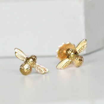 9ct Gold Bee Stud Earrings By AMULETTE | notonthehighstreet.com