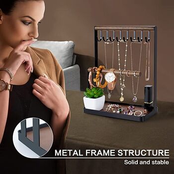 Three Tier Jewelry Stand Holder With Hooks, 8 of 10