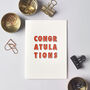 'Congratulations' Neon Letterpress Card, thumbnail 1 of 3