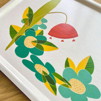 Retro Flowers Large Wooden Tray, 2 of 6