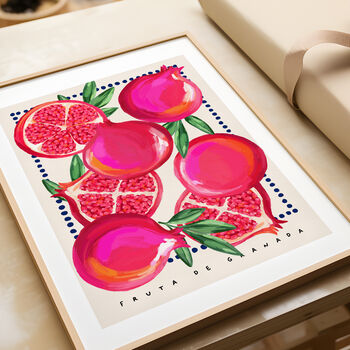 Pomegranate Art Print Fruit Illustration, 3 of 7