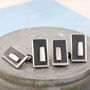 Double Sided Chain Cufflinks. Black Rectangle Cufflinks, thumbnail 4 of 11
