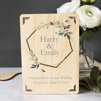 Personalised Wooden Wedding Or Engagement Card, 3 of 5