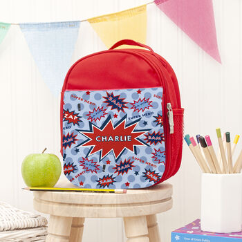 Personalised Superhero Red Lunch Bag, 2 of 11