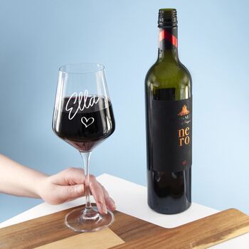 Personalised Love Heart Wine Glass, 4 of 8