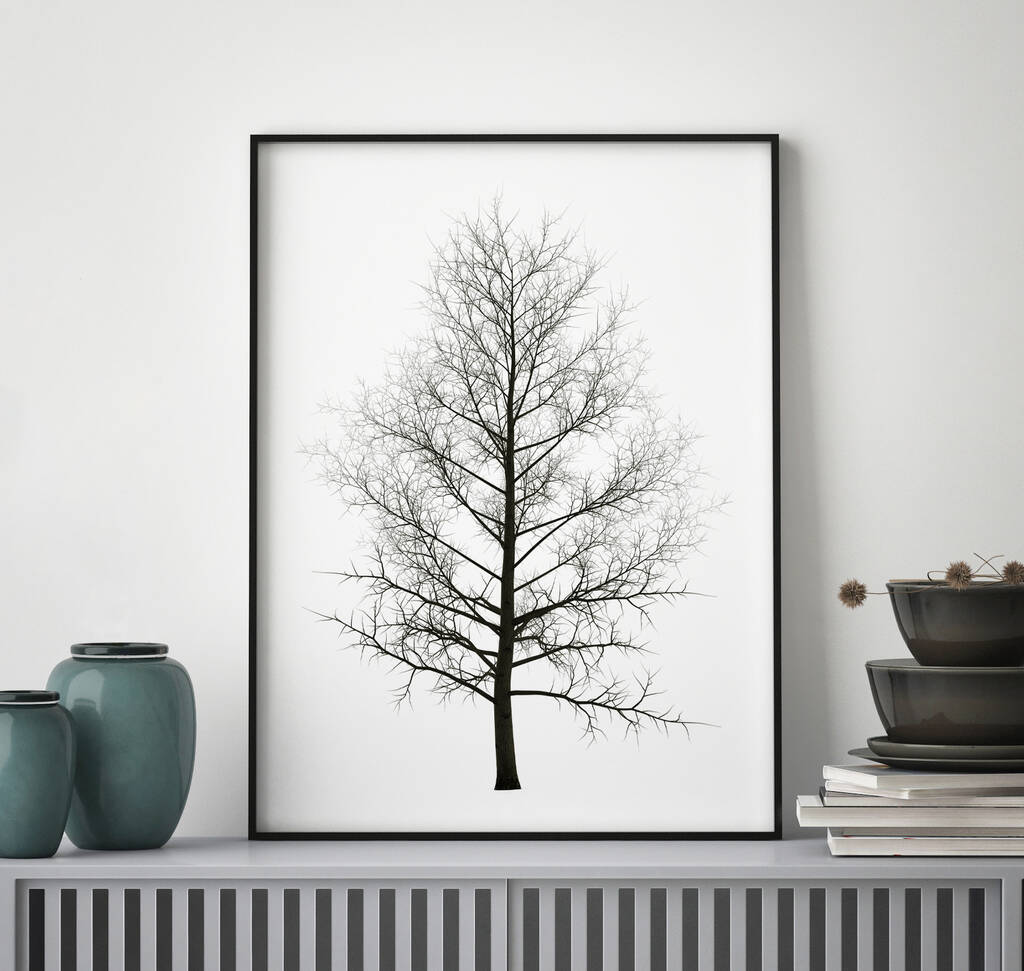 Black And White Tree Silhouette Print, 1 of 5