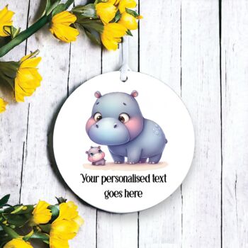 Personalised Hippo Parent And Child Decoration, 2 of 2