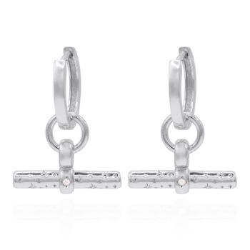 Cassia T Bar Huggie Earrings, 7 of 12