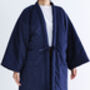 Japanese Padded Cotton Kimono Jacket Size X Large Navy, thumbnail 4 of 8