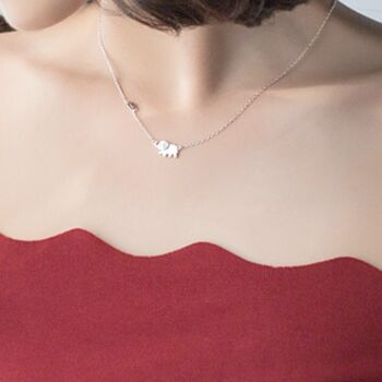 Sterling Silver Elephant Mother And Child Necklace, 2 of 5