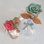 Handmade Pottery Ceramic And Personalised Wood Rose, thumbnail 1 of 8