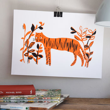 'Our Little Tiger' Illustrated Tiger Children's Print, 2 of 2